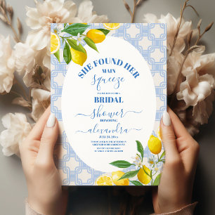 Invitación Ducha de novia limón Encontró su apriete principal