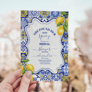 Invitación Ducha de novia limón Encontró su apriete principal