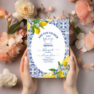 Invitación Ducha de novia limón Encontró su apriete principal