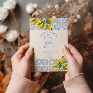 Invitación Ducha de novia limón Encontró su apriete principal