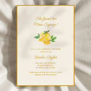 Invitación Ducha de Novia Limón Fruta Cítricos Main Squeeze