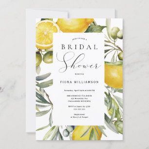 Invitación Ducha de novia limón moderna