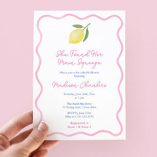 Invitación Ducha de Novia Limones Main Squeeze Borde Ondulado
