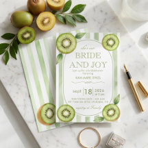 Ducha de novia linda con kiwi y verde salvia rayad
