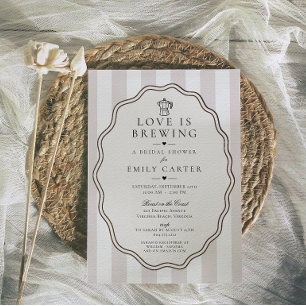 Invitación Ducha de Novia Love is Brewing Coffee