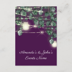 Invitación Ducha de Novia Luces Frascos Ciruela Madera Rústic