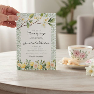 Invitación Ducha de Novia Main Squeeze Floral Cítrico