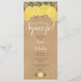 Invitación Ducha de Novia Main Squeeze Lemon Rústica Divertid