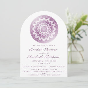 Invitación Ducha de Novia Mandala de Encaje Rosa