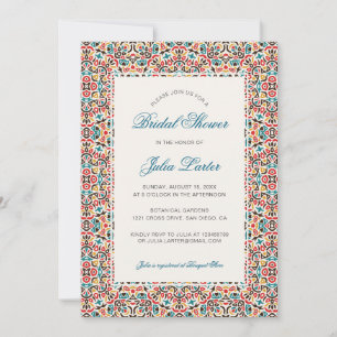 Invitación Ducha de Novia Mandala Geométrico de Encaje Marroq