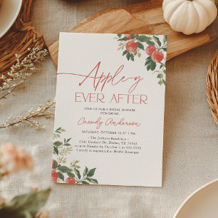 Invitación Ducha de Novia Manzana-y Por Siempre