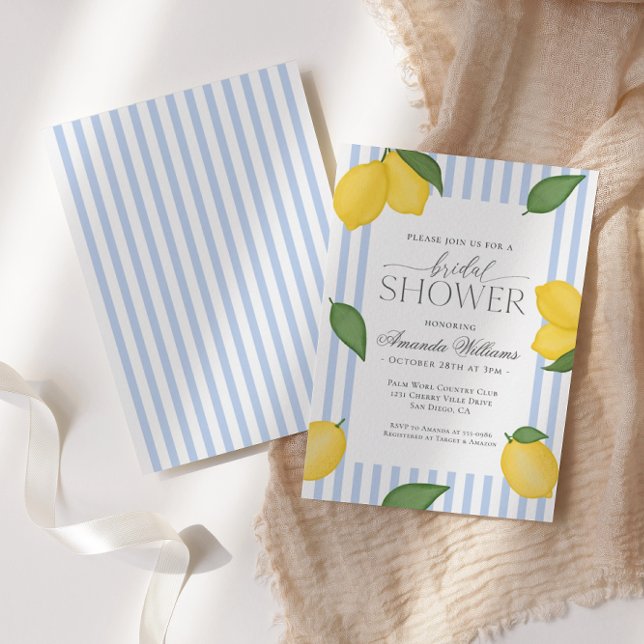 Invitación Ducha de novia mediterránea italiana con limón a r (Subido por el creador)