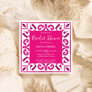 Invitación Ducha de novia mexicana de talavera española negri