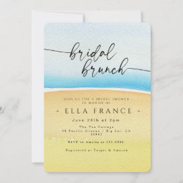 Invitación Ducha de Novia Minimalista Acuarela Oceánica