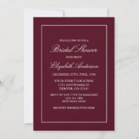 Ducha de novia Minimalista clásica de Borgoña