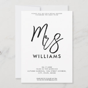 Invitación Ducha de Novia Minimalista Moderna Simple