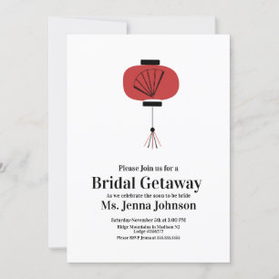 Invitación Ducha de novia minimalista Oriental Fan Lantern