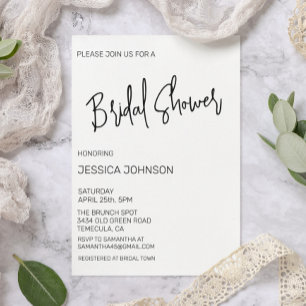 Invitación Ducha de novia minimalista simple