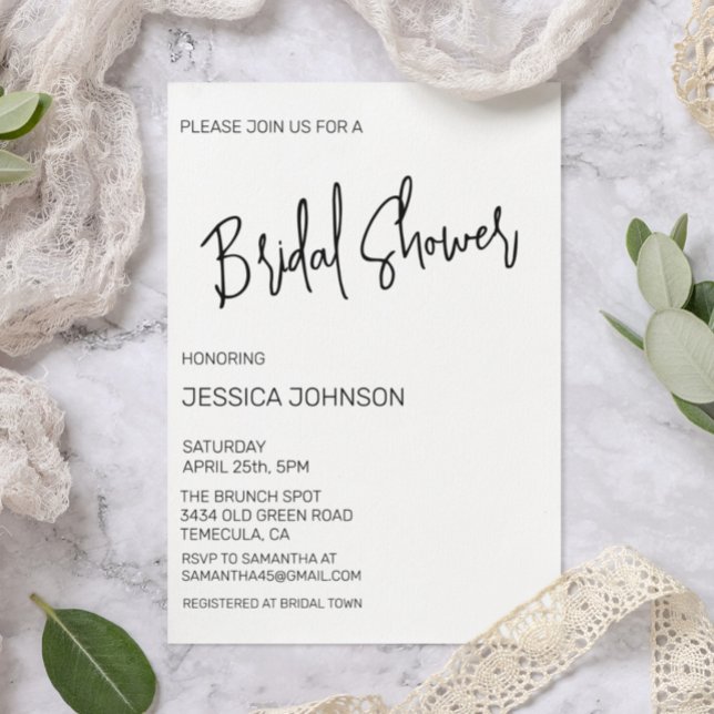 Invitación Ducha de novia minimalista simple (Subido por el creador)