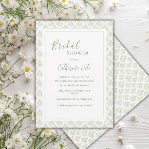 Invitación Ducha de novia minimalista vintage de cachemira ve