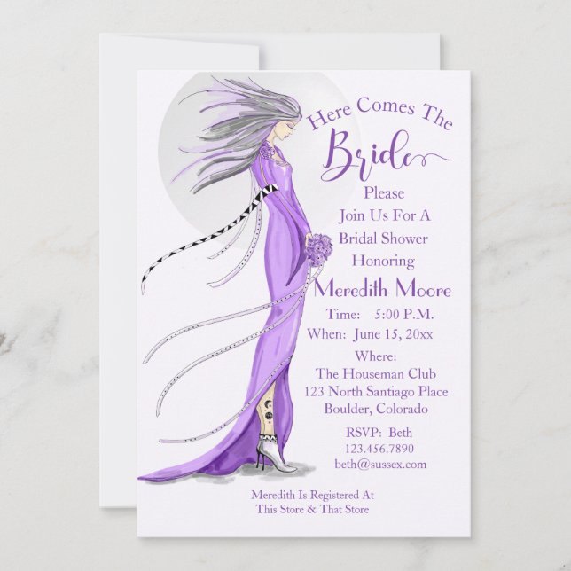 Invitación Ducha de novia "Mod Bride" (Anverso)