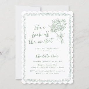 Invitación Ducha de Novia Modern Farmers Fresh off the Market
