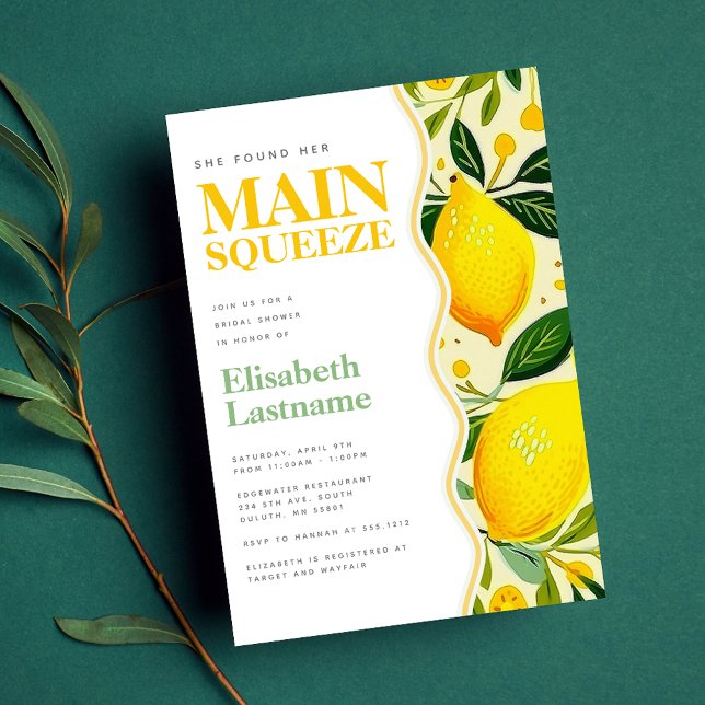 Invitación Ducha de Novia Modern Lemon Main Squeeze (Subido por el creador)