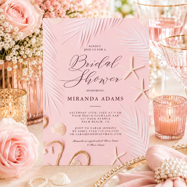 Invitación Ducha de Novia Modern Starfish Palm Beach (Subido por el creador)