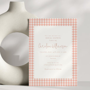 Invitación Ducha de novia moderna a cuadros y gingham de melo