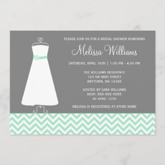 Invitación Ducha de novia moderna con mota de color gris Chev