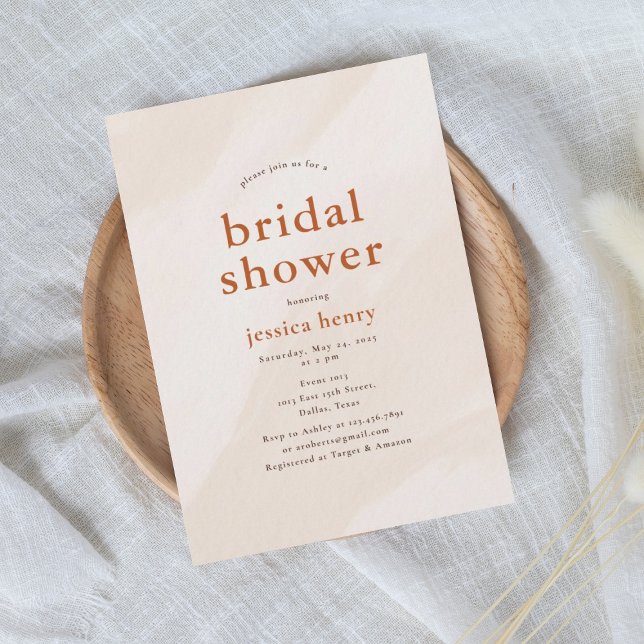 Invitación Ducha de novia moderna de estética beige (Subido por el creador)