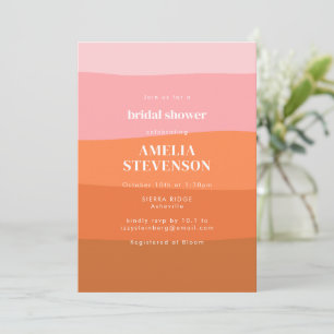 Invitación Ducha de Novia Moderna de Terracota Rosa Naranja a