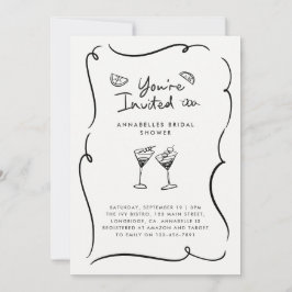 Invitación Ducha de novia moderna natural elegante manuscrita