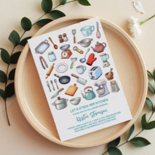 Invitación Ducha de novia moderna para equipar la cocina