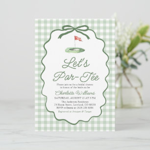 Invitación Ducha de Novia Moderna Verde Salvia Golf Let's Par