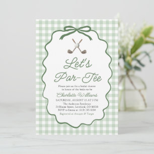Invitación Ducha de Novia Moderna Verde Salvia Golf Let's Par