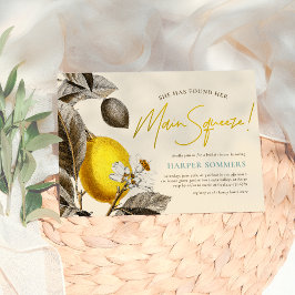 Invitación Ducha de Novia Moderna Vintage Limón Squeeze Princ