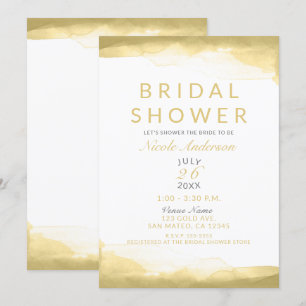 Invitación Ducha de Novia Modernista Acuarela Mostaza de Dijo
