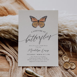 Invitación Ducha de novia monarca mariposa