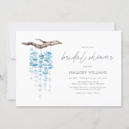 Invitación Ducha de novia móvil de la Shell turquesa