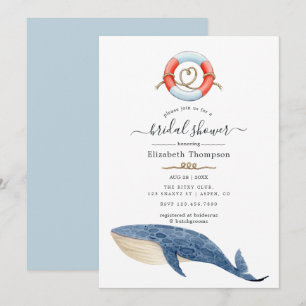 Invitación Ducha de Novia Náutica de Ballena
