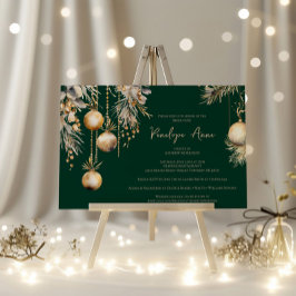 Invitación Ducha de novia navidades - Verde oscuro y elegante