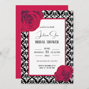 Invitación Ducha de novia negra y blanca