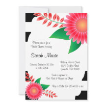 Ducha de novia negra y blanca | Flores rosas