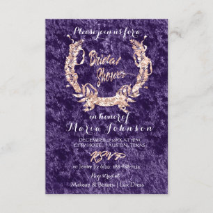 Invitación Ducha de novia Olive Wreath Velvet violeta rosa ro