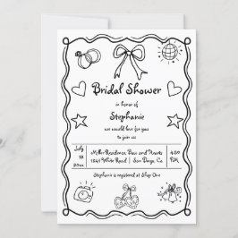 Invitación Ducha de novia ondulada con tracción manual