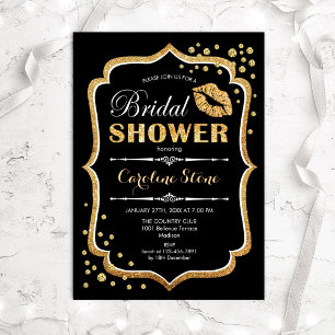 Invitación Ducha de novia - Oro negro