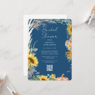 Invitación Ducha de Novia Otoño Calabaza Bohemio Colorido Tea