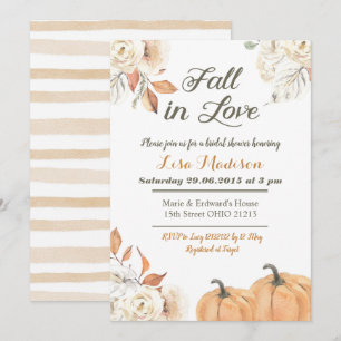 Invitación Ducha de Novia Otoño de Calabaza Otoño Enamorada