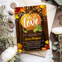 Ducha de Novia Otoño en Amor Calabaza Brillante Rú